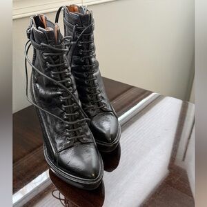 Givenchy Black Women's Lace-Up Platform Boots